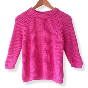 ZARA Pink Knitted Crewneck Pullover Sweater